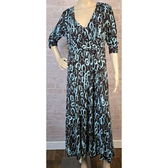 Perceptions Dresses & Skirts - Perceptions New York Long Maxi Dress Poly Spandex V-Neck 3/4 Sleeve Women 16 NWT